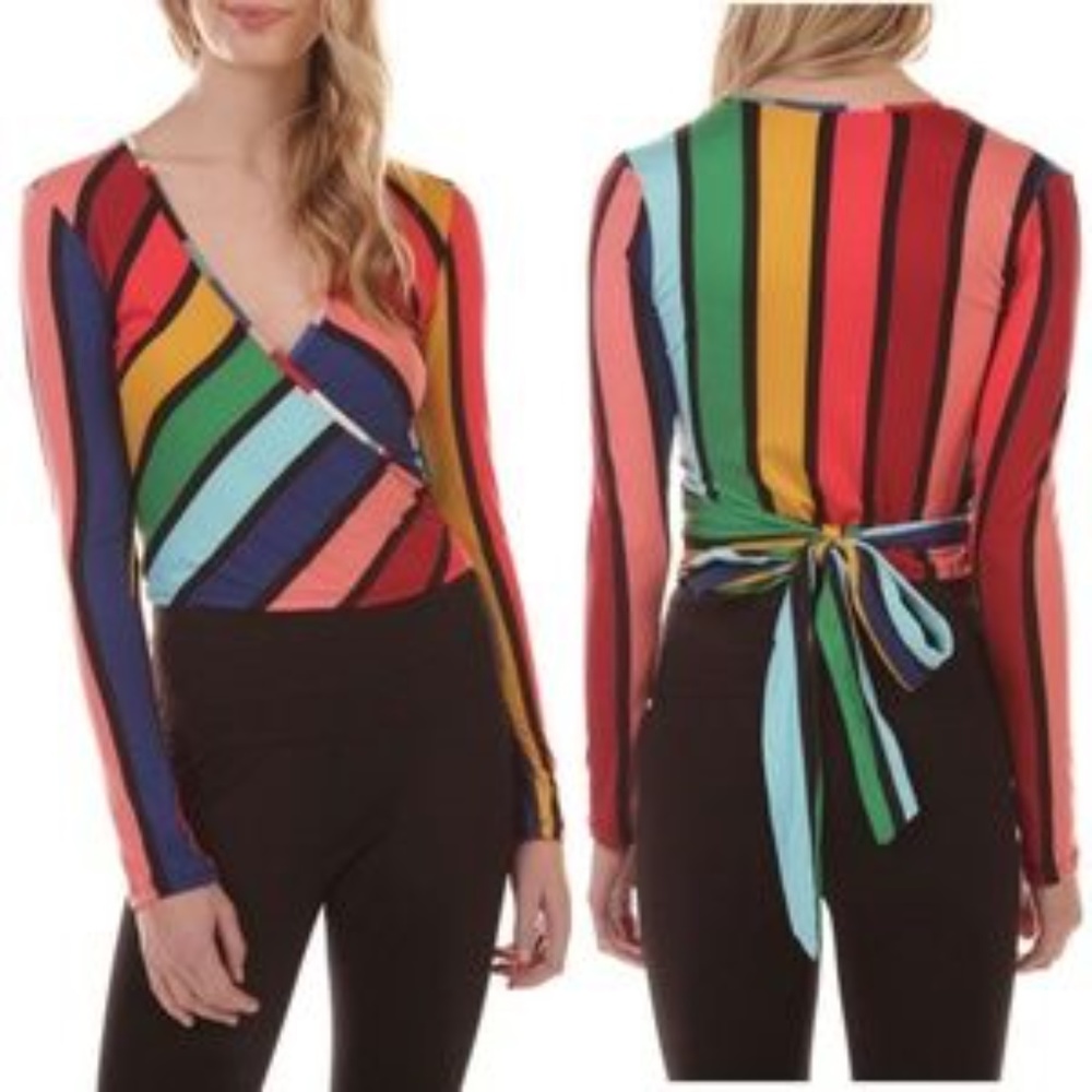 ❤LAST DAY❤COLORFUL WRAP TOP - Picture 3 of 4